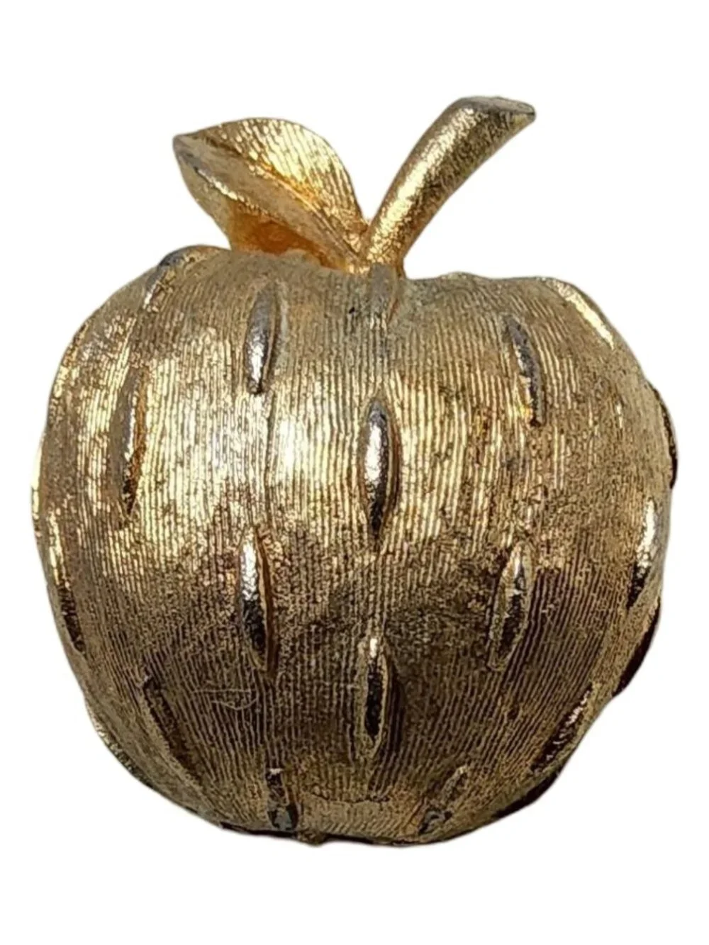 vintage napier gold tone teachers apple brooch